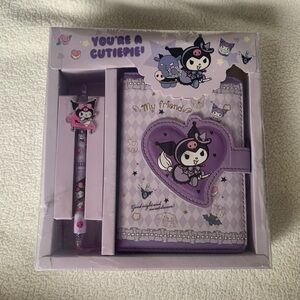 New Sanrio Kuromi Character Diary Journal & Pen Set - Free Gift w/P…